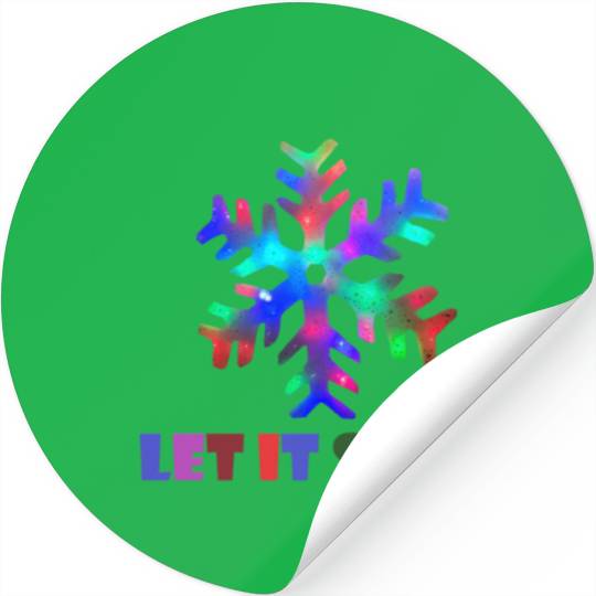 Let it Snow! (Colorful Snowflake Design) Stickers