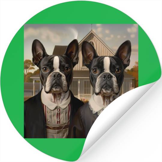 Boston Terrier Funny Sleeve Stickers