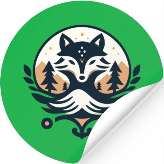 the beautiful forest fox Stickers