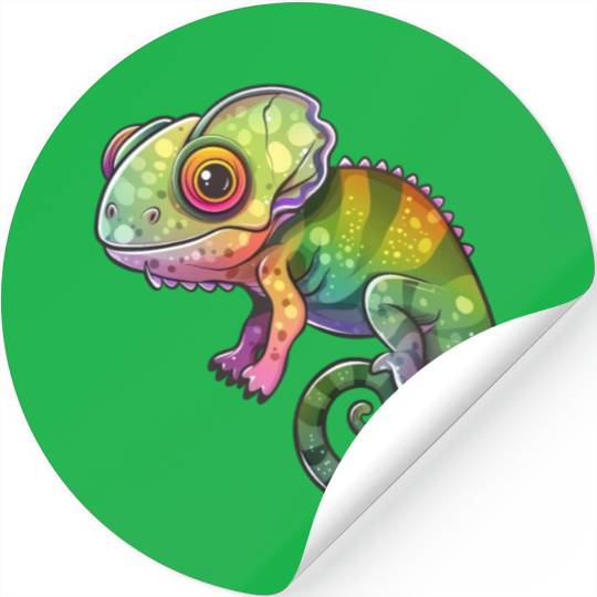 Colorful Chameleon Fantasy Creature Stickers