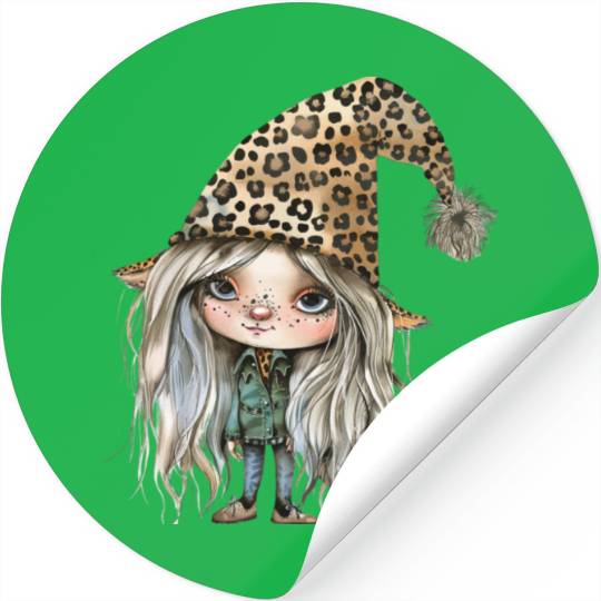 Leopard Print Gnome Clipart Images, Girly Stickers