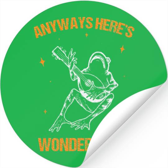 Anyway Here's Wonderwall frog Guitar meme Music Stickers