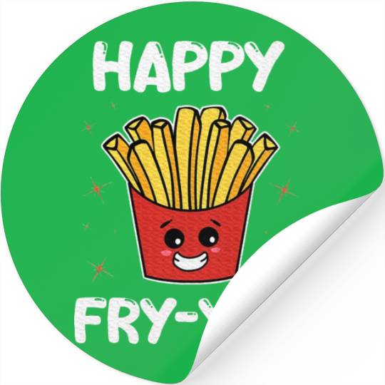 French Fries Anime Lover Happy Fry yay Stickers