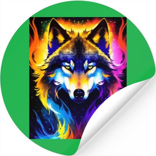 Cosmic Wolf Stickers