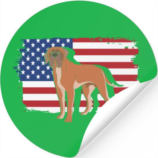 English Mastiff US Flag Bullmastiff Patriotic Dog Stickers