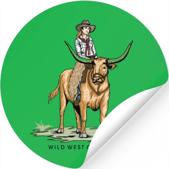 WILD WEST COW GIRL Stickers