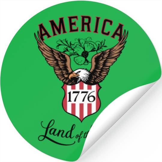 Independence Day Art 4 July Eagle Land of the Free Stickers