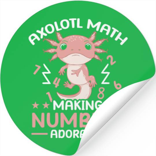 Axolotl Math Teacher Mexican Salamander Amphibian Stickers