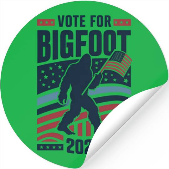 Vote For Bigfoot 2024 Funny Sasquatch Election Stickers