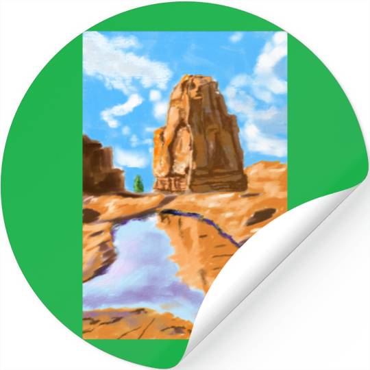 Grand Canyon Loose Oil Landscape Painting Stickers