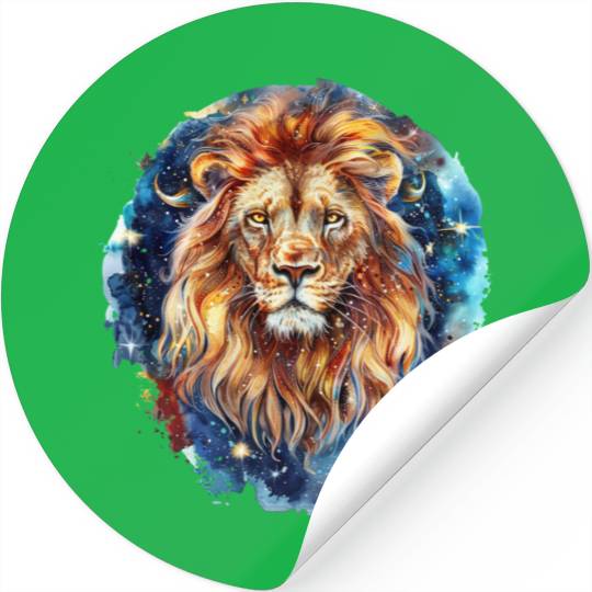 Celestial Lion Images, Mystical Lion, Night sky Stickers