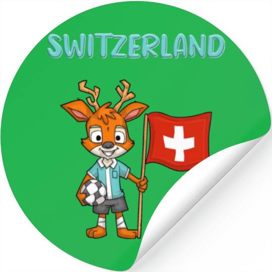 Switzerland Deer / Swiss Fans Stickers