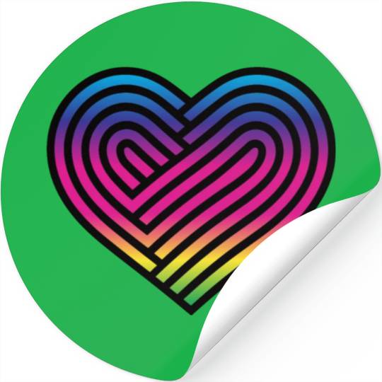 Rainbow Heart Homosexuality LGBT Love Stickers