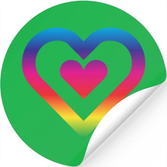 Rainbow Heart Homosexuality LGBT Love Stickers