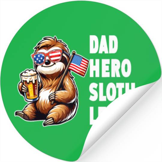 American sloth dad Stickers