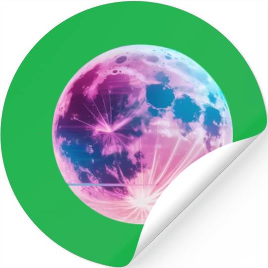 Synthwave moon Stickers