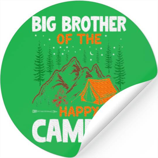 Big Brother of The Happy Camper Hiking Lover Stickers