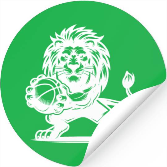 Wild Basketball Lion With Basketball Stickers