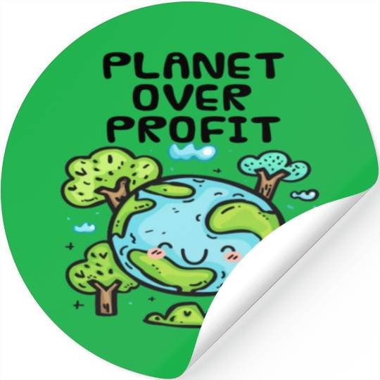 Planet Over Profit Earth Day Stickers