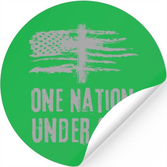 4th Of July US Flag One Nation Under God Christian Stickers