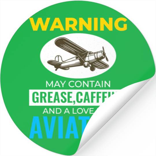 Aircraft Mechanic Aviation Technician Coffee Funny Stickers
