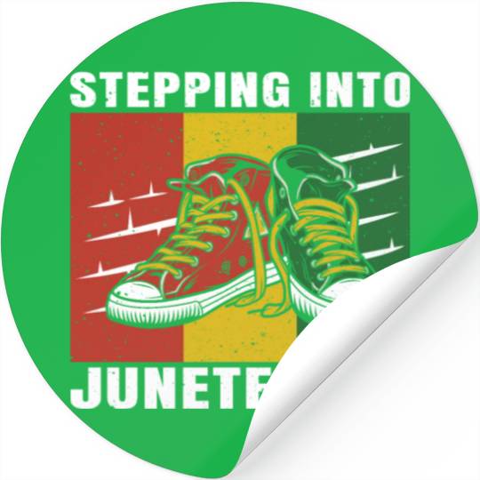 Stepping Into Juneteenth 2024 Afro American Stickers