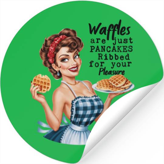 Waffle Delight: Retro Housewife Humor Stickers