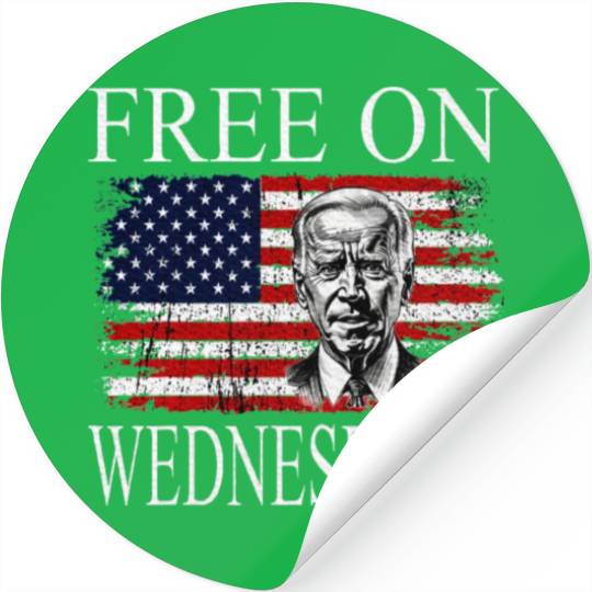 Free On Wednesdays US Flag Patriotic Joe Biden Stickers