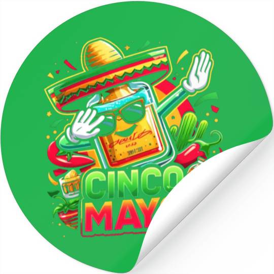 Cinco de Mayo Tequila Bottle Stickers