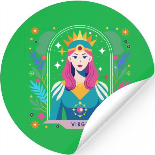 Floral Virgo Tarot Zodiac Graphic Stickers