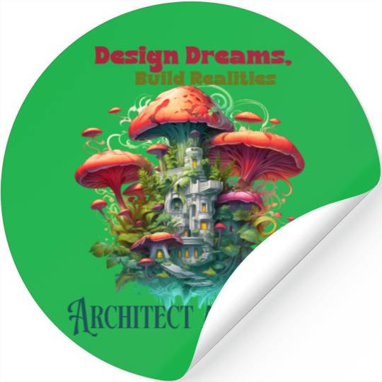 Engineer Architect at Work, Fun Illustration Stickers
