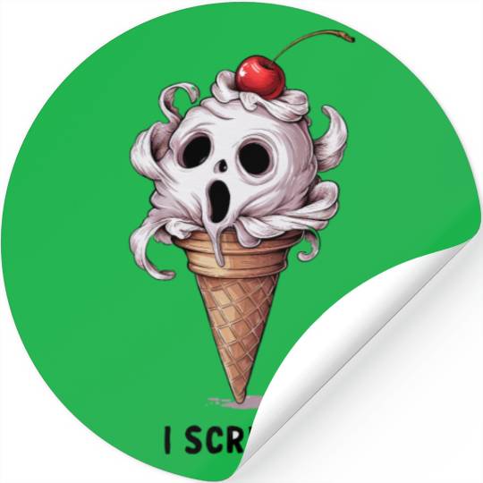 I Scream Ice Cream Skull Art Stickers
