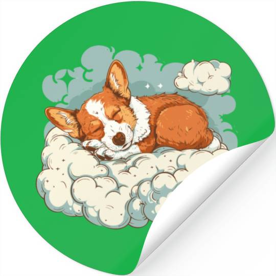 Corgi Cloud Dreamer Stickers