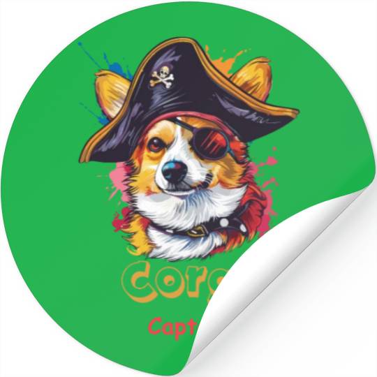 Captain Corgi Stickers