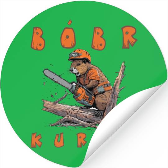 Beaver Lumberjack Chainsaw Stickers