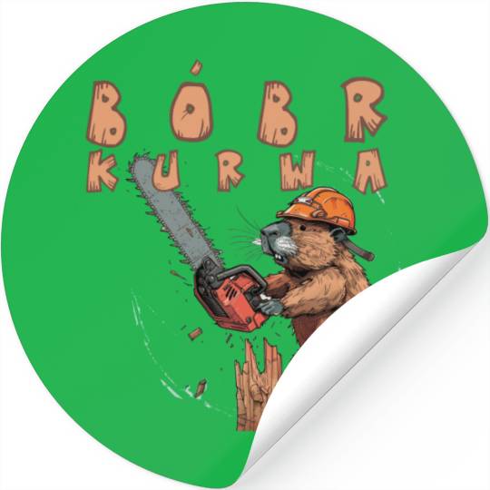 Beaver Lumberjack Chainsaw Stickers