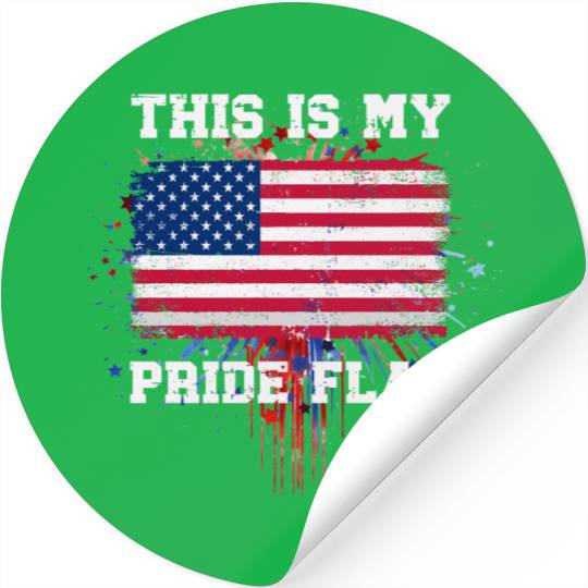 This Is My Pride Flag USA American 4th Of July Stickers
