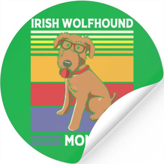 Mothers Day Dog With Sunglasses Irish Wolfhound Stickers