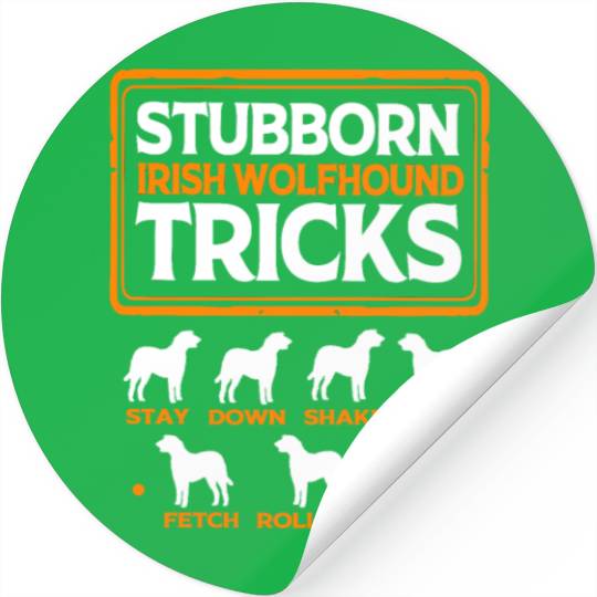 Funny Irish Wolfhound Owner Training Dog Tricks Stickers
