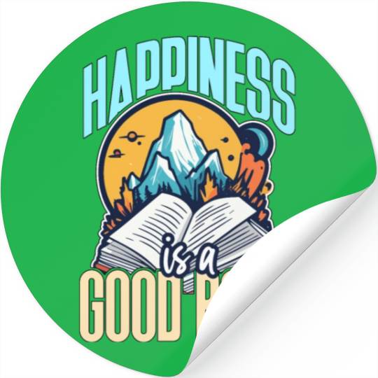 Literature Teacher Happiness Is A Good Book Reader Stickers