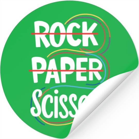 Rock Paper Scissors Lesbian Funny Gay Pride LGBT Stickers