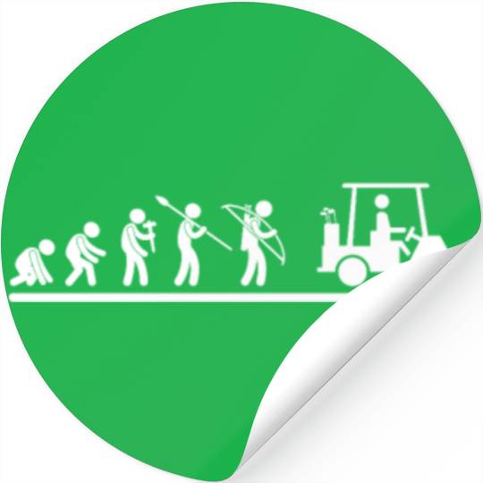 Golfing Evolution Golf Cart Funny Golf Stickers