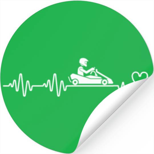 Go Kart Racing Heartbeat Funny Go Kart Stickers
