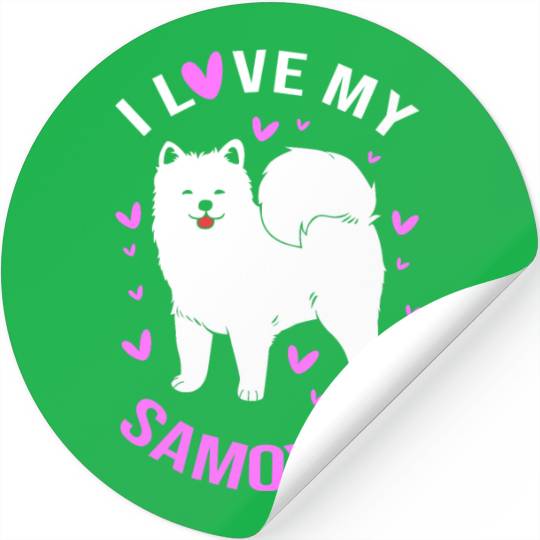 Dog Owner Pet Lover Dog Mom I Love Samoyed Stickers