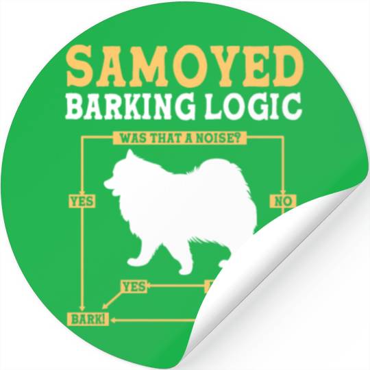 Dog Barking Logic Funny Samoyed Dog Pun Stickers