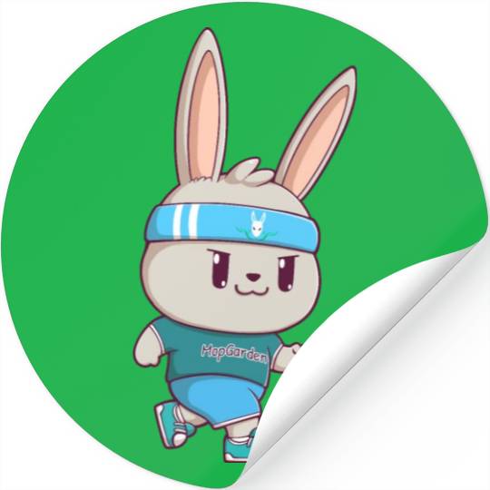 Cute Running Bunny - MopGarden Rabbit Stickers