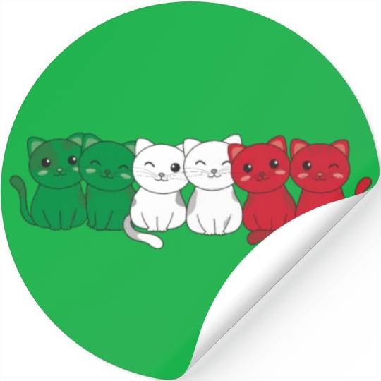 Italian Flag Cat Italian Italy Stickers