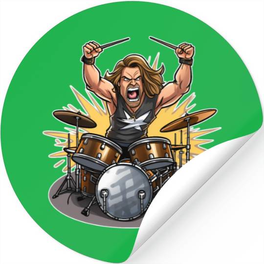 Epic Thunderous Drummer: Unleash Your Rock Star Stickers