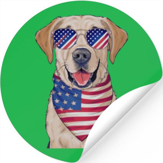 Labrador Retriever donning Stickers