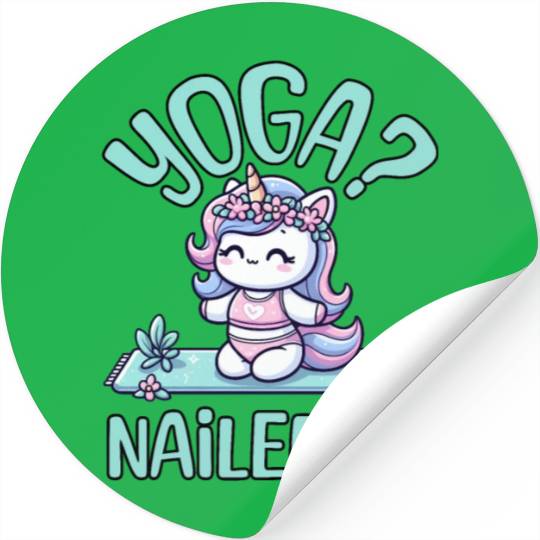 ADORABLE UNICORN YOGA FUN: YOGA NAILED IT Stickers